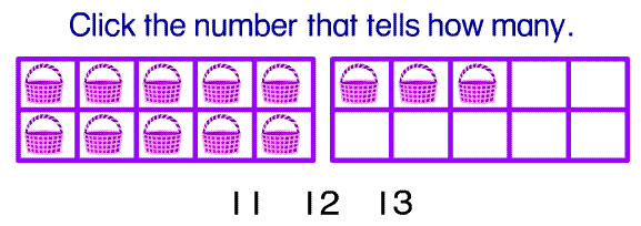 Ten fram actitiy with numbers greater than 10.