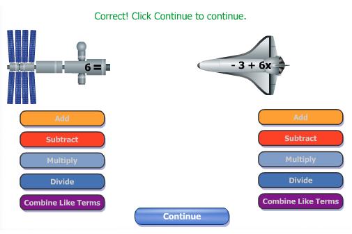 Solve the equation to dock the shuttle!