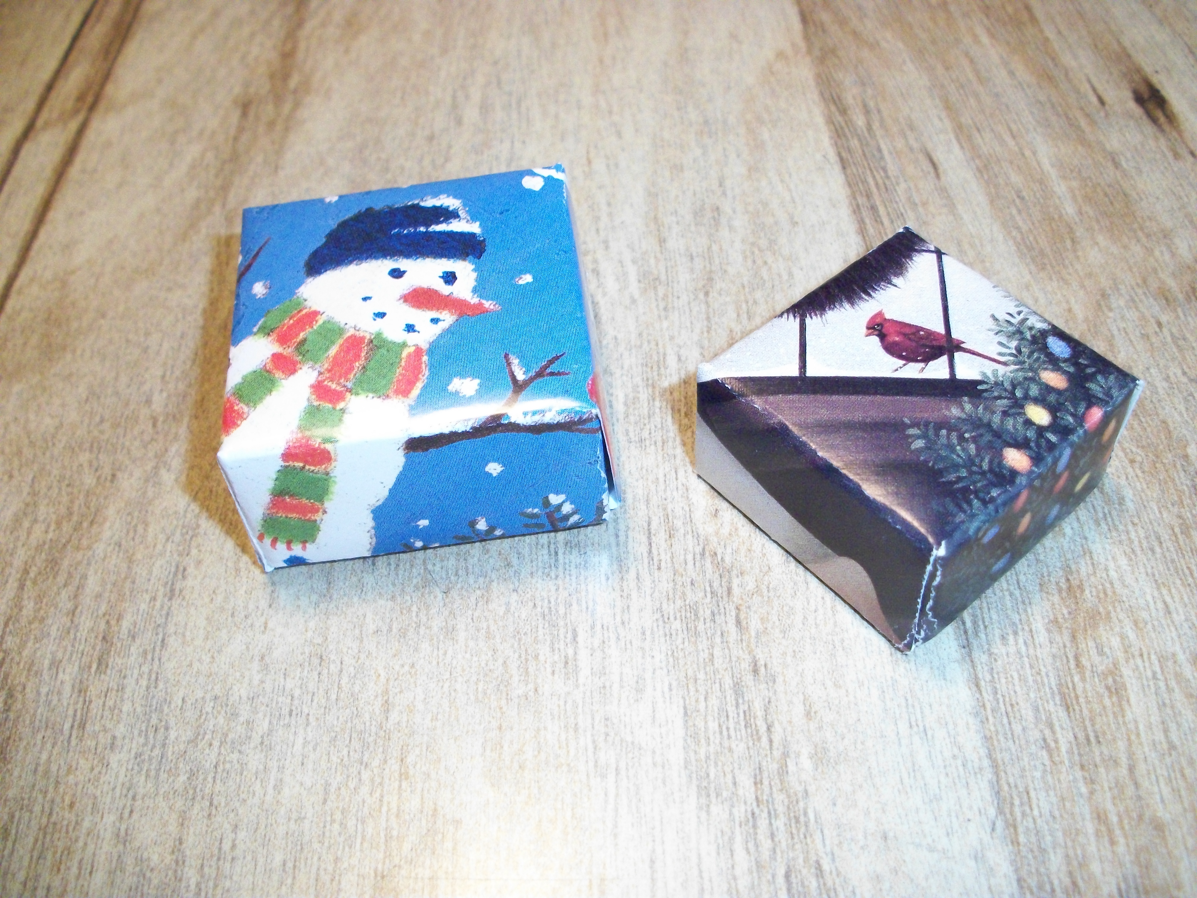 boxes made from greeting cards