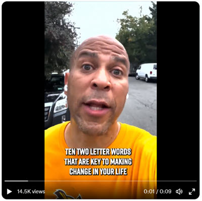 Cory Booker 10 words video