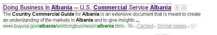 albania results from search