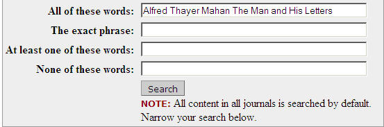 image of search for Alfred Thayer Mahan: The Man and His Works