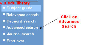 Searching InfoTrac Using the Advanced Search Option