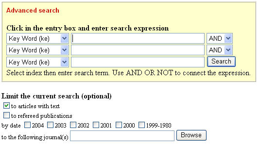 Searching InfoTrac Using the Advanced Search Option
