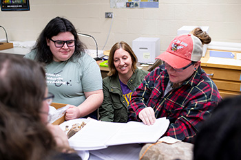 Christina Davis working with students