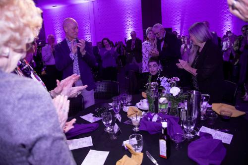 The audience gave longtime WIU supporter Lorraine Epperson a standing ovation in celebration of her generosity over the years. 