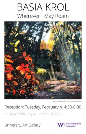 Basia Krol's solo exhibition ''Wherever I May Roam'' will begin Tuesday, Feb. 4, with a reception from 4:30-6 p.m.