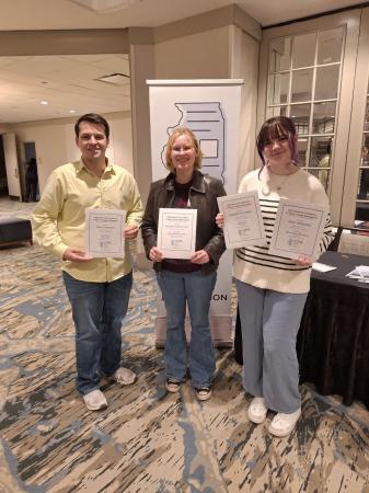 Emile Limoges, Addy Wingard and Samantha Haney earned recognition at this year's Illinois College Press Association conference in Chicago.