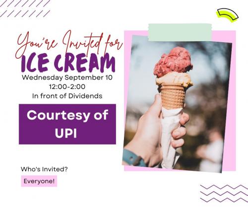 UPI will be hosting an Ice Cream Social at Dividends Cafe on Sept. 10. 