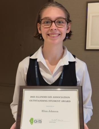 Eliza Johnson, a senior double major in Emergency Management and Mathematics, also joined the WIU GIS Center in Spring 2025 after being recommended by GIS faculty for her intellect and strong analytical skills.