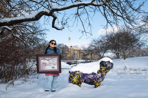 Senior Art Education major Francesca Gabrielle A. Magalang was selected for this year's holiday greeting card.