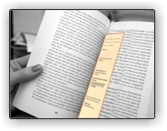 Photo of a book with a yellow bookmark