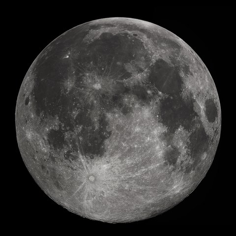 A full Moon against a dark background; illustrative image