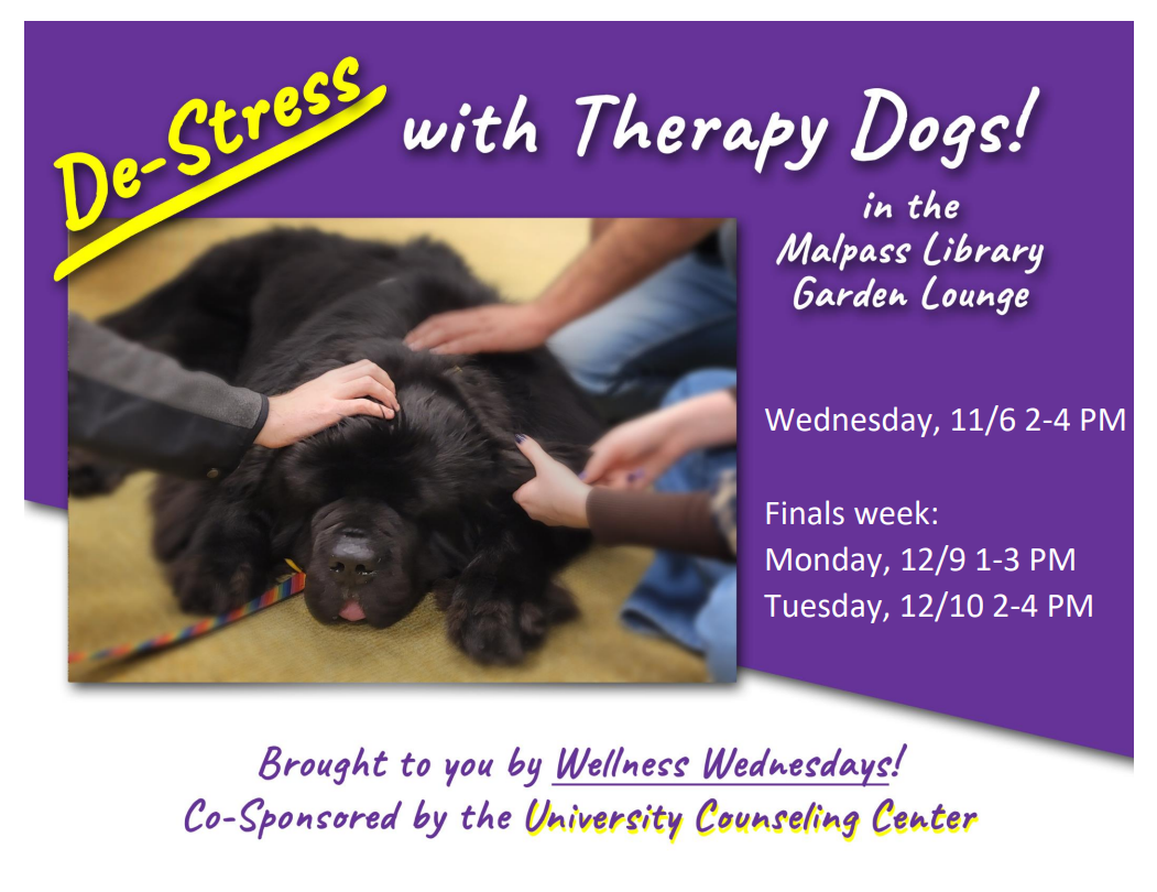 WIU Libraries -- Therapy Dogs!