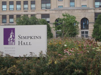 Simpkins Hall Sign Far Away